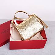 Valentino Mini 20 One Stud Gold Python Leather Handbag - 5