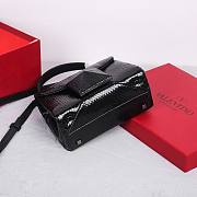 Valentino Mini 20 One Stud Black Python Leather Handbag - 2