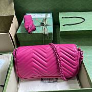 Gucci GG Marmont 26.5 Matelassé Leather Hot Pink 443497 - 5