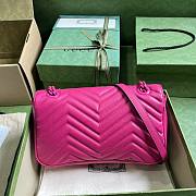 Gucci GG Marmont 26 Matelassé Leather Hot Pink 443497 - 3