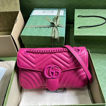 Gucci GG Marmont 26 Matelassé Leather Hot Pink 443497