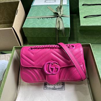 Gucci GG Marmont 23 Matelassé Leather Hot Pink 446744
