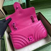 Gucci GG Marmont 23 Matelassé Leather Hot Pink 446744 - 4