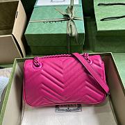 Gucci GG Marmont 23 Matelassé Leather Hot Pink 446744 - 2