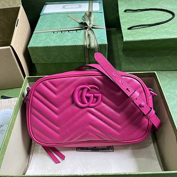 Gucci GG Marmont 24 Matelassé Leather Hot Pink 49123148