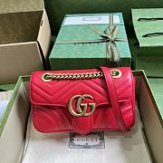 GG Marmont 23 Bag Matelassé in Red Leather 446744 - 1
