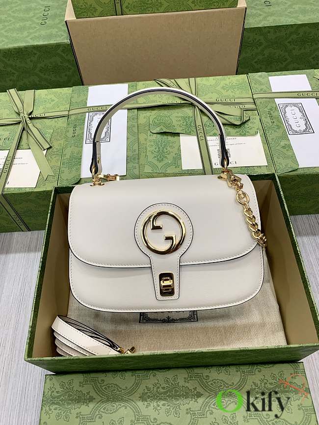 Gucci Blondie Small Top Handle White Leather 11915 - 1