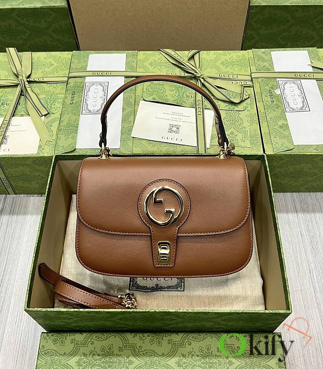 Gucci Blondie Small Top Handle Brown Leather 11911 - 1