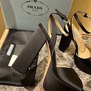 Prada high-heeled satin sandals black 11cm - 6