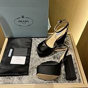 Prada high-heeled satin sandals black 11cm - 5