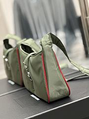YSL Le5À7 Hobo Green Bag Silver Hardware - 4