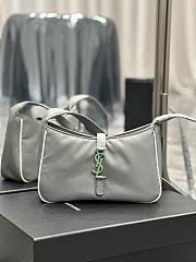 YSL Le5À7 Hobo Grey Bag Green Hardware - 1