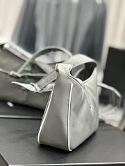 YSL Le5À7 Hobo Grey Bag Green Hardware - 6