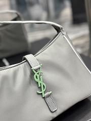 YSL Le5À7 Hobo Grey Bag Green Hardware - 5
