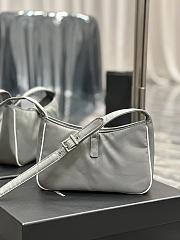 YSL Le5À7 Hobo Grey Bag Green Hardware - 4