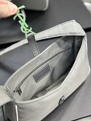 YSL Le5À7 Hobo Grey Bag Green Hardware - 3