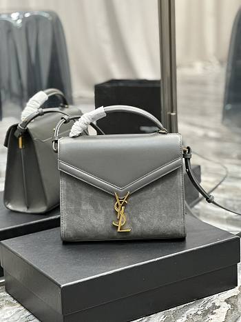 YSL Cassandra Suede & Leather Mini Top Handle Crossbody Bag