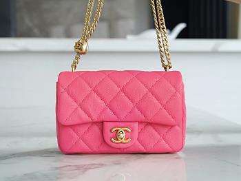 CC Mini Rectangular Flap Bag Pink Lambkin Light 