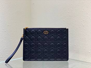 DIOR Large Caro Daily Pouch Blue 30