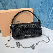 Okify Miumiu Crystal Cloque Nappa Leather Bag Black - 4