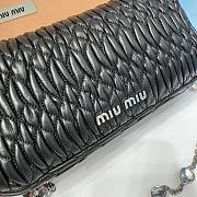 Okify Miumiu Crystal Cloque Nappa Leather Bag Black - 5