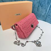 Okify Miumiu Crystal Cloque Nappa Leather Bag Pink - 3