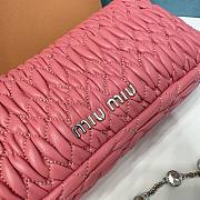 Okify Miumiu Crystal Cloque Nappa Leather Bag Pink - 6