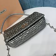 Okify Miumiu Crystal Cloque Nappa Leather Bag Silver - 6
