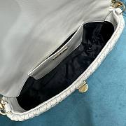 Okify Miumiu Crystal Cloque Nappa Leather Bag White - 3