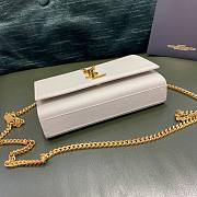 Kate Small White Chain Bag In Grain De Poudre Embossed Leather  - 2