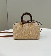 Okify Fendi By The Way Mini Natural Straw Small Boston Bag 20cm - 3