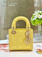 Okify Dior Micro Lady Bag Yellow Patent Cannage Calfskin 12cm - 1