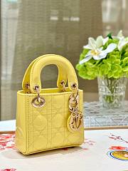 Okify Dior Micro Lady Bag Yellow Patent Cannage Calfskin 12cm - 3
