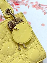 Okify Dior Micro Lady Bag Yellow Patent Cannage Calfskin 12cm - 2