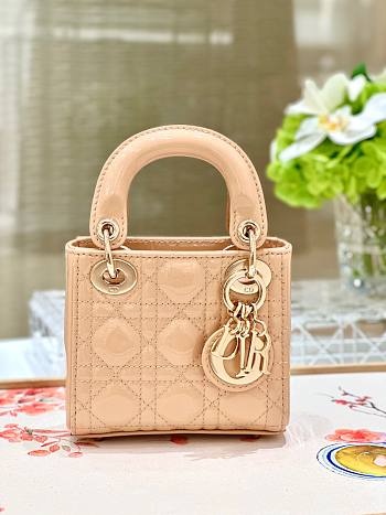 Okify Dior Micro Lady Bag Light Pink Patent Cannage Calfskin 12cm