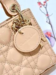 Okify Dior Micro Lady Bag Light Pink Patent Cannage Calfskin 12cm - 4