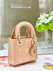 Okify Dior Micro Lady Bag Light Pink Patent Cannage Calfskin 12cm - 2