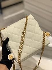 CC Caviar Quilted Multi Chain Backpack White  - 3