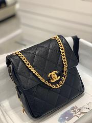 CC Caviar Quilted Multi Chain Backpack Black - 6