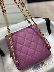 CC Caviar Quilted Multi Chain Backpack Purple - 4