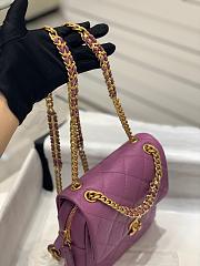 CC Caviar Quilted Multi Chain Backpack Purple - 2