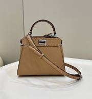 FENDI Peekaboo Shoulder Hand Bag Leather Brown  - 1