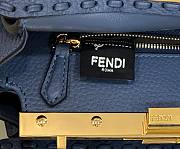 FENDI Peekaboo Shoulder Hand Bag Leather Navy Blue - 2