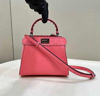 FENDI Peekaboo Shoulder Hand Bag Leather Pink
