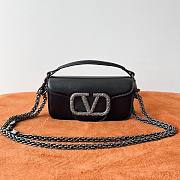 Valentino Garavani Locò Small Jewel Logo Shoulder Bag in Leather Black - 4