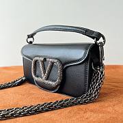 Valentino Garavani Locò Small Jewel Logo Shoulder Bag in Leather Black - 3