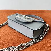 Valentino Garavani Locò Small Jewel Logo Shoulder Bag in Leather Grey - 2