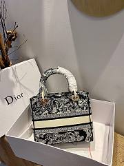 Dior Lady D'Lite White/Black Toile de Jouy Reverse Embroidery 24 - 2