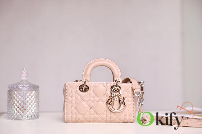 Okify Lady D-Joy Micro Bag Pink Cannage Lambskin Bag - 1