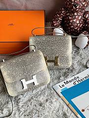 Hermès Mini Constance Ombre Lizard Varanus Gold/Silver Hardware - 5